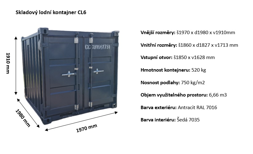 malý lodní kontejner CL6